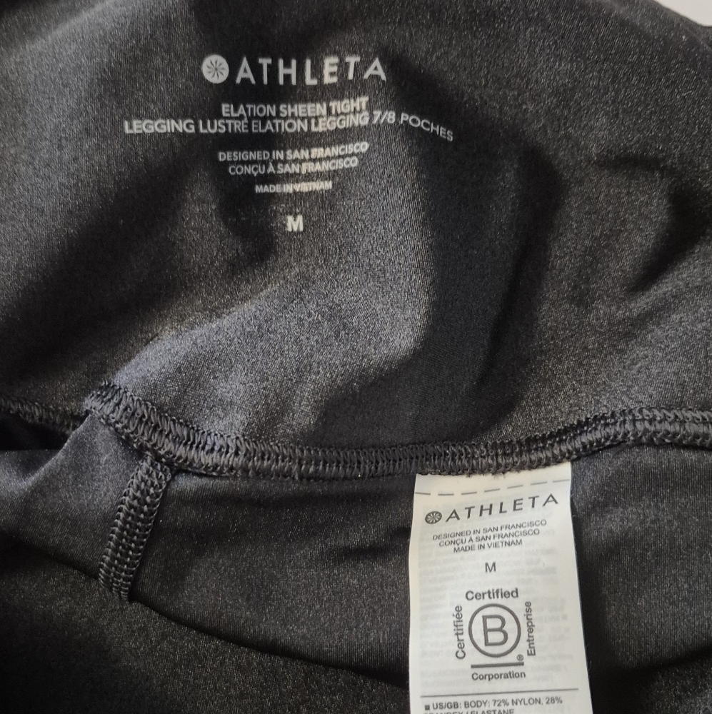 Athleta Black Elation Sheen Tights - Picture 2 of 11